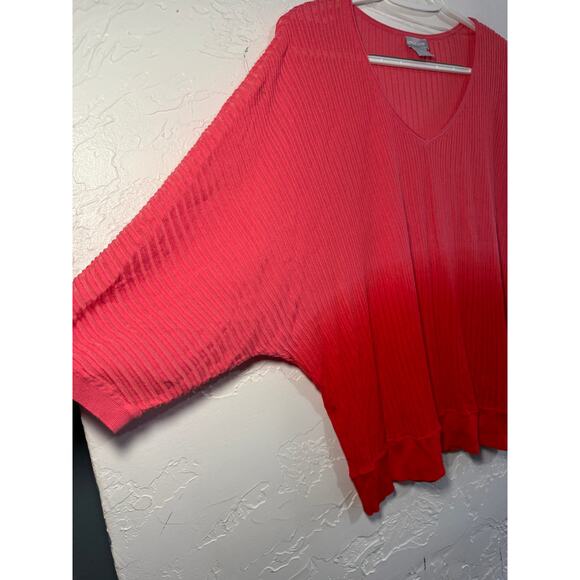 Chicos ombre pleated dolman sleeve womens XXL romantic holiday career old money - Picture 2 of 7